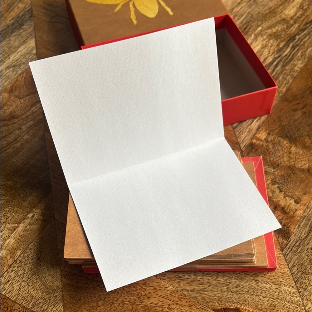 Red and Gold Bee Note Card Set - Picture 5 of 11